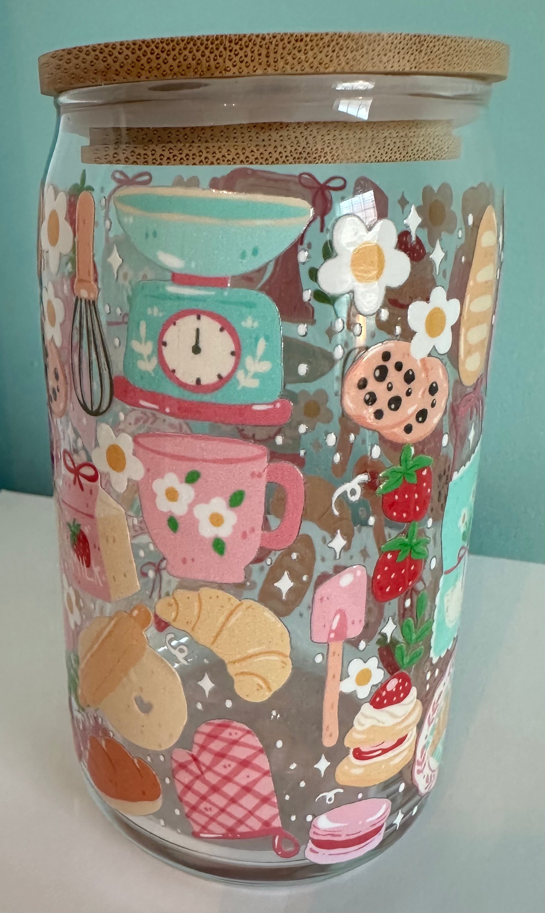 Cute In The Kitchen 16 oz Glass Mug