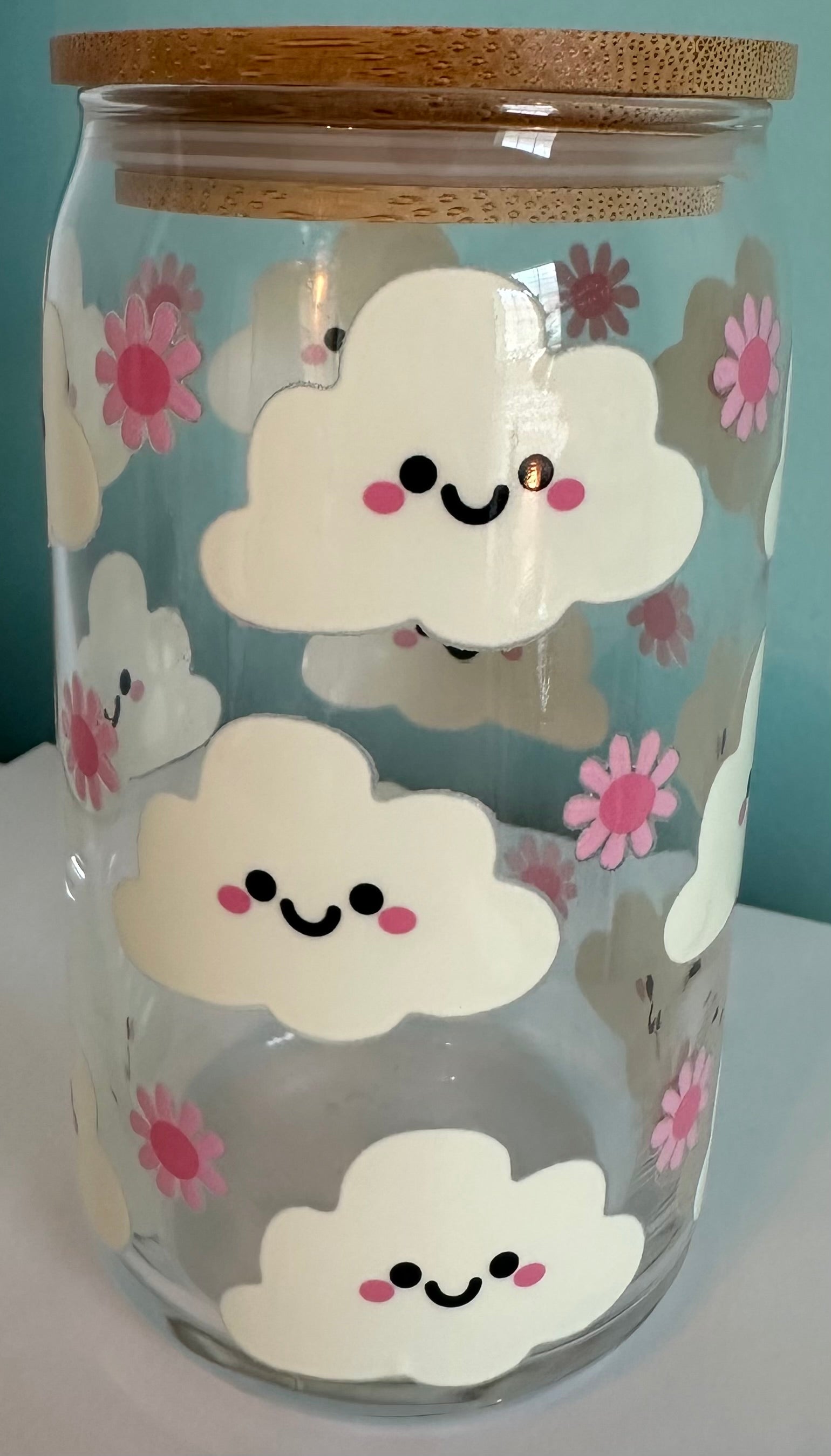 Kawaii Cloud 16 oz Glass Mug