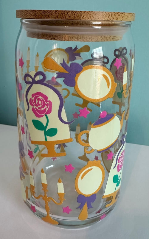 Beauty & The Beast Inspired 16 oz Glass Mug