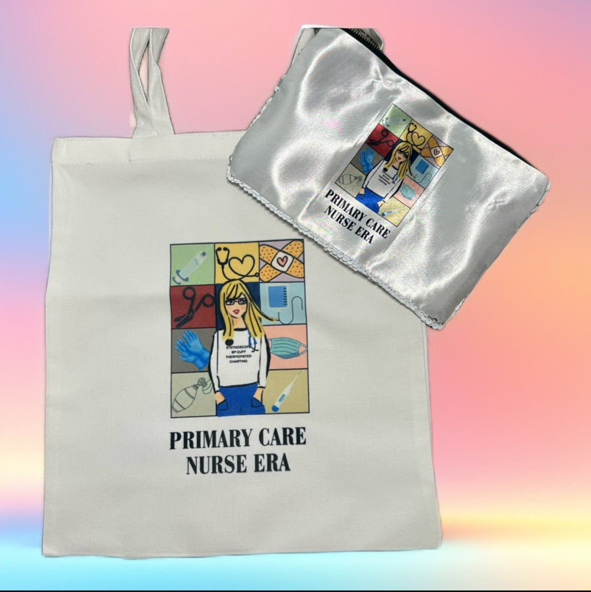 Custom Nurse Era Tote Bag and Pencil Pouch